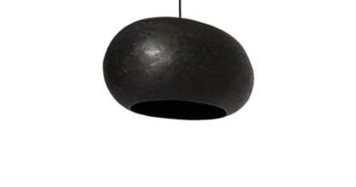 Foto Ay Illuminate - Pebble Black Large - Hanglamp - Zwart - 39 H:29