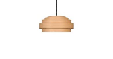 Foto Ay Illuminate - Thin Wood Shade Medium - Hanglamp - Bamboe - 50 H:25