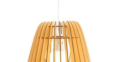 Foto Bomerango Original M houten hanglamp medium - met koordset wit -  37