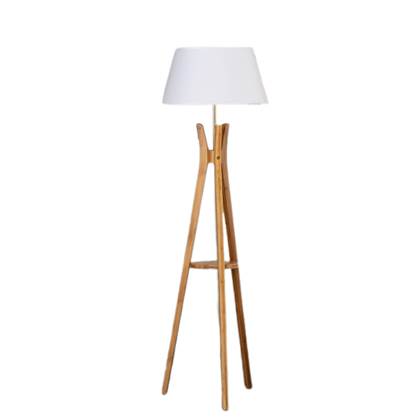 Foto Bussandri Vloerlamp scandinavisch - Hout - Wit