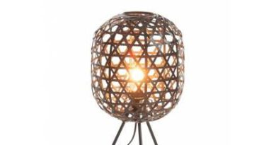 Foto Duverger Bamboo light - Tafellamp - cilinder - bamboe - zwart -