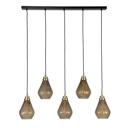 Foto Duverger Pint - Hanglamp - glas - bruin - 5 lichtpunten