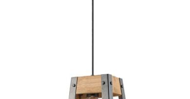 Foto Home sweet home Barn Hanglamp - Hout/burned metal