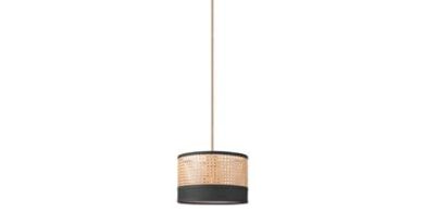 Foto Home sweet home Ratan Weave Hanglamp - Linnen / zwart