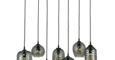 Foto Hoyz - Hanglamp 4+3 Hexagon Mix - Smoke Grey Glas