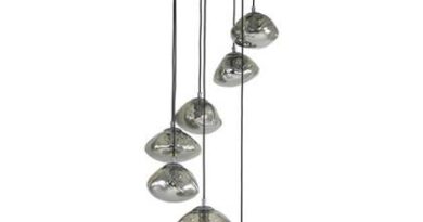 Foto Hoyz - Hanglamp 7L round cloud / Oud zilver