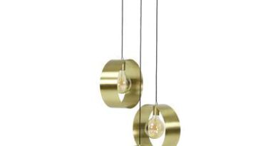 Foto Hoyz - IndustriÂ«le Hanglamp Vegas met 3 ronde lampen - Goud