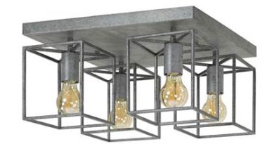 Foto Hoyz - Plafondlamp 4L Cubic - Oud Zilver - Industrieel