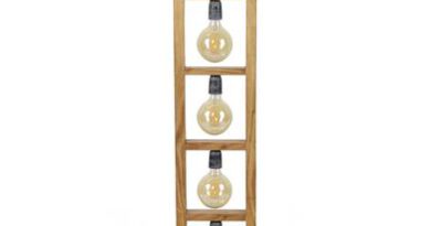 Foto Hoyz - Vloerlamp Industrieel - 5 Lampen - Modulo - Houten Frame