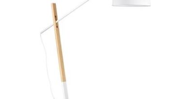 Foto Ideal Lux Vloerlamp modern - Hout - Wit