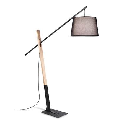 Foto Ideal Lux Vloerlamp modern - Hout - Zwart