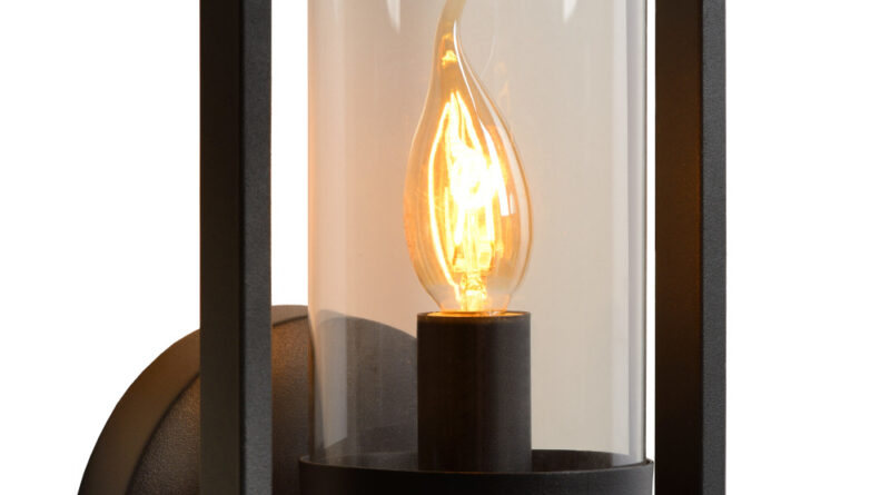 Foto Lucide NISPEN - Wandlamp Buiten - 1xE14 - IP44 - Zwart