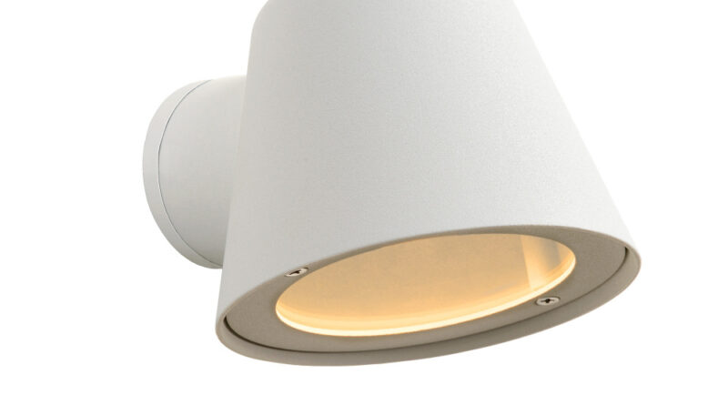 Foto Lucide DINGO-LED - Wandlamp Buiten - LED Dimb. - GU10 - 1x5W 3000K - IP44 - Wit