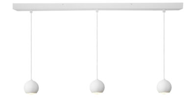 Foto Artdelight Hanglamp Denver 3 lichts 10 cm L 100 cm wit