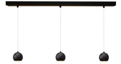 Foto Artdelight Hanglamp Denver 3 lichts 10 cm L 100 cm zwart