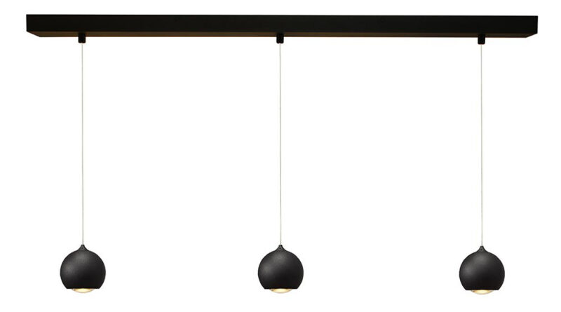 Foto Artdelight Hanglamp Denver 3 lichts 10 cm L 100 cm zwart