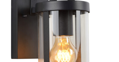 Foto Lucide LINDELO - Wandlamp Buiten - 1xE27 - IP23 - Zwart