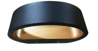 Foto Artdelight Wandlamp Sharp zwart-goud