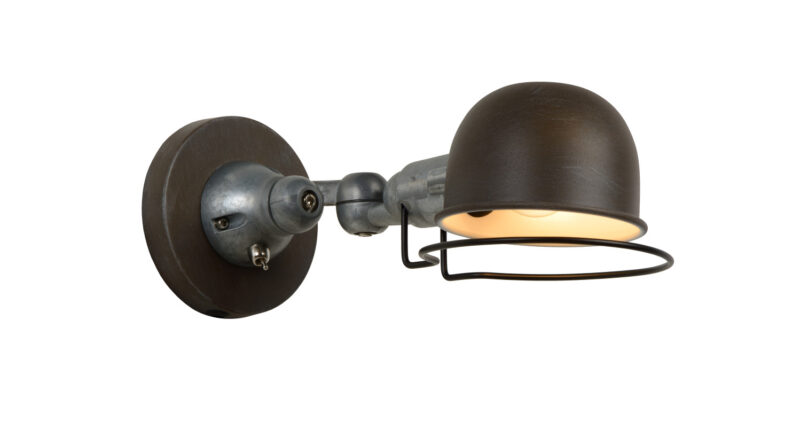 Foto Lucide HONORE - Wandlamp - 1xE14 - Roest bruin