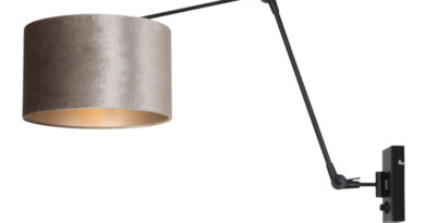 Foto Steinhauer Wandlamp prestige chic 8122 zwart kap zilver velours