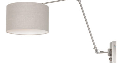 Foto Steinhauer Wandlamp prestige chic 8107 staal kap grijs linnen