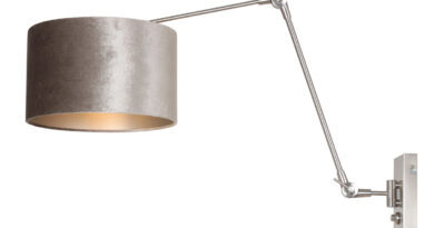 Foto Steinhauer Wandlamp prestige chic 8110 staal kap zilver velours