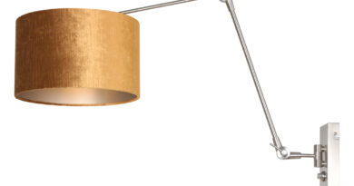 Foto Steinhauer Wandlamp prestige chic 8111 staal kap goud velours