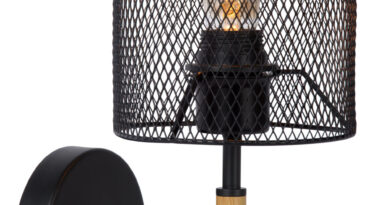 Foto Lucide BASKETT - Wandlamp - 1xE27 - Zwart