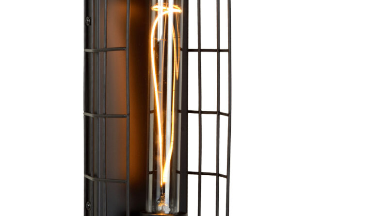 Foto Lucide LATTICE - Wandlamp - 1xE27 - Zwart