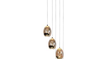 Foto Highlight Hanglamp Golden Egg 5 lichts 30 cm amber-zwart