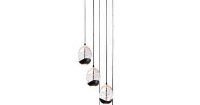 Foto Highlight Hanglamp Clear Egg 5 lichts 30 cm helder-zwart