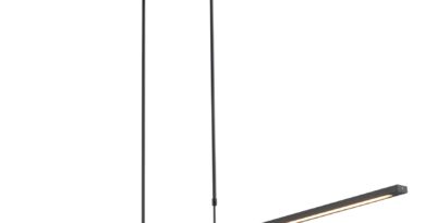 Foto Masterlight Hanglamp Real 2 LED 160 cm zwart nikkel