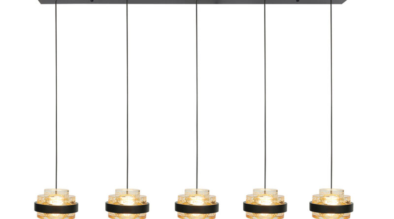 Foto Highlight Hanglamp Dynasty 5 lichts L 105 cm champagne-zwart