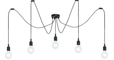 Foto Lucide FIX - Hanglamp - 5xE27 - Zwart