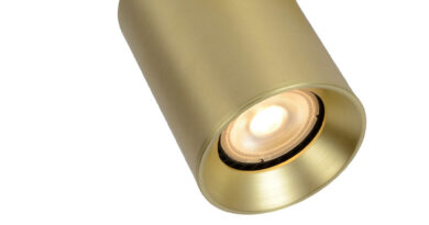 Foto Lucide NIGEL - Plafondspot - LED Dim to warm - GU10 - 1x5W 2200K/3000K - Mat Goud / Messing