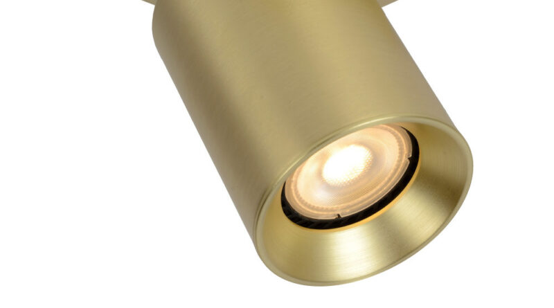 Foto Lucide NIGEL - Plafondspot - LED Dim to warm - GU10 - 1x5W 2200K/3000K - Mat Goud / Messing