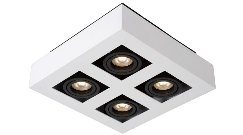 Foto Lucide XIRAX - Plafondspot - LED Dim to warm - GU10 - 4x5W 2200K/3000K - Wit