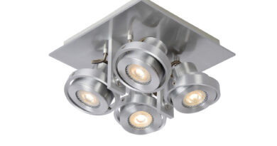 Foto Lucide LANDA - Plafondspot - LED Dim to warm - GU10 - 4x5W 2200K/3000K - Mat chroom