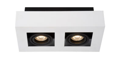 Foto Lucide XIRAX - Plafondspot - LED Dim to warm - GU10 - 2x5W 2200K/3000K - Wit