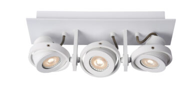 Foto Lucide LANDA - Plafondspot - LED Dim to warm - GU10 - 3x5W 2200K/3000K - Wit