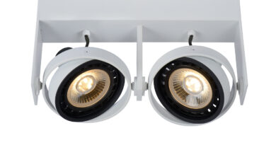 Foto Lucide GRIFFON - Plafondspot - LED Dim to warm - GU10 - 2x12W 2200K/3000K - Wit