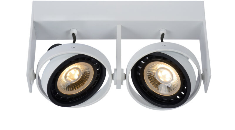 Foto Lucide GRIFFON - Plafondspot - LED Dim to warm - GU10 - 2x12W 2200K/3000K - Wit