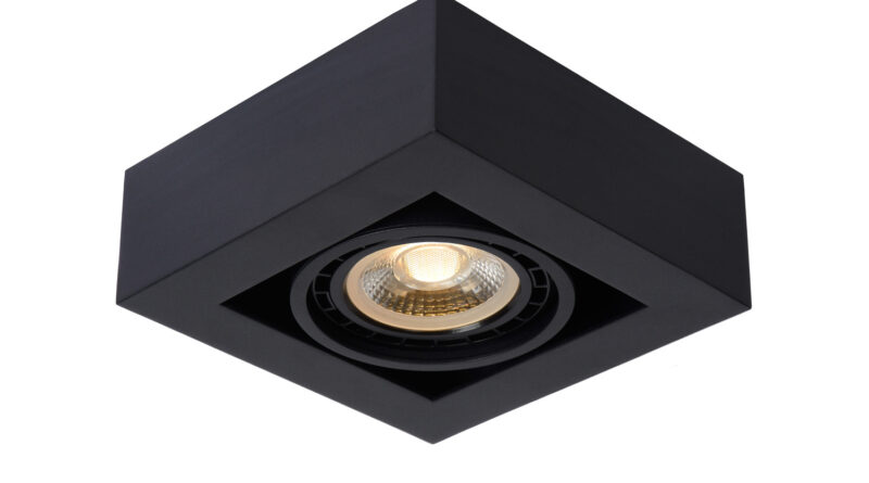 Foto Lucide ZEFIX - Plafondspot - LED Dim to warm - GU10 - 1x12W 2200K/3000K - Zwart