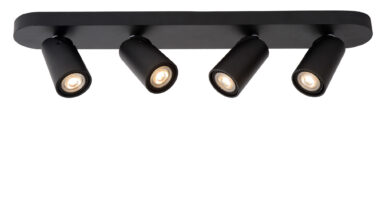 Foto Lucide XYRUS - Plafondspot - LED Dim to warm - GU10 - 4x5W 2200K/3000K - Zwart