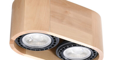 Foto Sollux Plafondlamp Basic 2 lichts hout