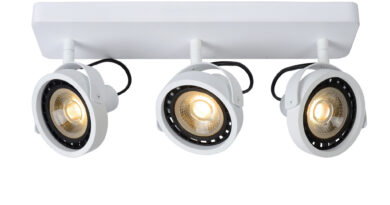 Foto Lucide TALA LED - Plafondspot - LED Dim to warm - GU10 - 3x12W 2200K/3000K - Wit