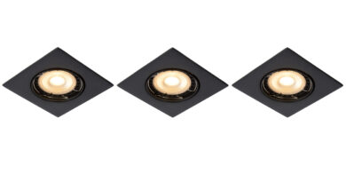 Foto Lucide FOCUS - Inbouwspot - LED Dimb. - GU10 - 3x5W 3000K - Zwart - Set van 3