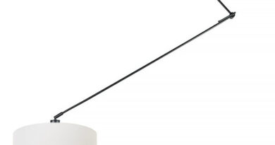 Foto Ylumen Hanglamp Knik met witte kap 40 cm zwart