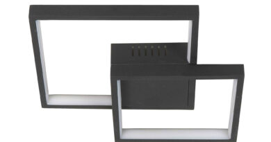 Foto Highlight Plafondlamp Piazza vierkant B 32 cm zwart