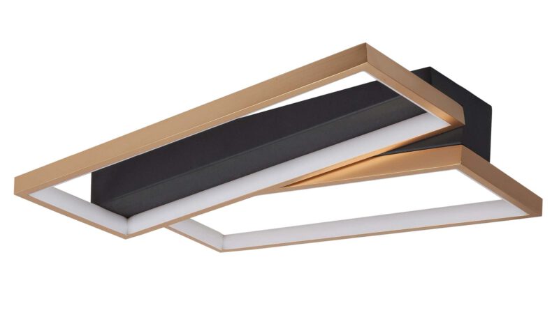 Foto Highlight Plafondlamp Helios L 43 cm B 34 cm mat goud-zwart